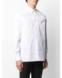 Chemise à manches longues imprimée blanche Givenchy