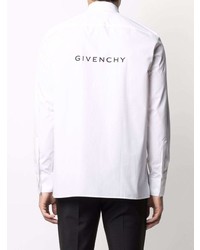 Chemise à manches longues imprimée blanche Givenchy