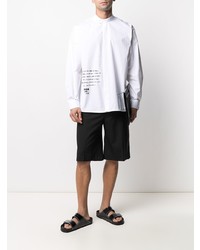 Chemise à manches longues imprimée blanche MSGM