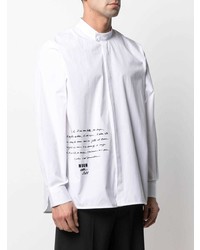 Chemise à manches longues imprimée blanche MSGM