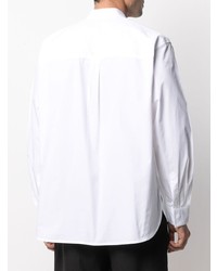 Chemise à manches longues imprimée blanche MSGM