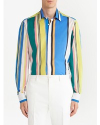 Chemise à manches longues imprimée blanche Etro