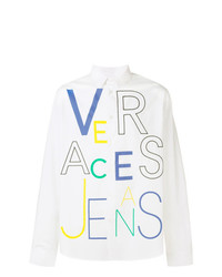 Chemise à manches longues imprimée blanche Versace Jeans