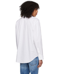 Chemise à manches longues imprimée blanche MSGM