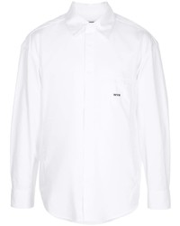 Chemise à manches longues imprimée blanche Wooyoungmi