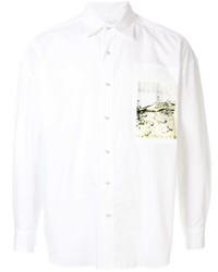 Chemise à manches longues imprimée blanche Yoshiokubo