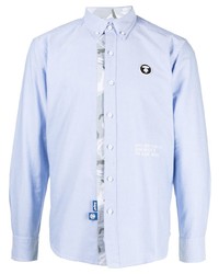 Chemise à manches longues imprimée bleu clair AAPE BY A BATHING APE