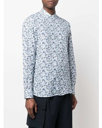 Chemise à manches longues imprimée bleu clair Karl Lagerfeld