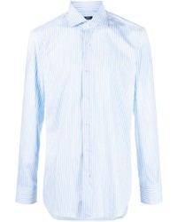 Chemise à manches longues imprimée bleu clair Barba