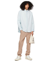 Chemise à manches longues imprimée bleu clair MAISON KITSUNÉ