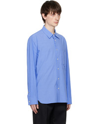 Chemise à manches longues imprimée bleu clair Solid Homme