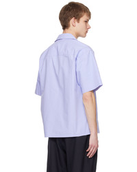 Chemise à manches longues imprimée bleu clair Marni