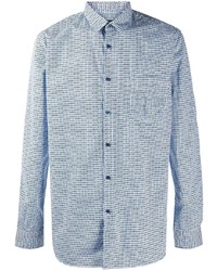 Chemise à manches longues imprimée bleu clair BOSS HUGO BOSS