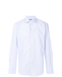 Chemise à manches longues imprimée bleu clair Canali