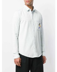 Chemise à manches longues imprimée bleu clair MSGM