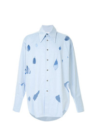 Chemise à manches longues imprimée bleu clair Charles Jeffrey Loverboy