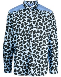 Chemise à manches longues imprimée bleu clair Comme des Garcons Homme Deux