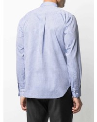 Chemise à manches longues imprimée bleu clair Comme des Garcons Homme Deux