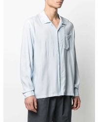 Chemise à manches longues imprimée bleu clair Stussy