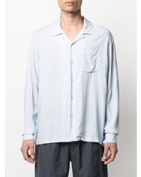 Chemise à manches longues imprimée bleu clair Stussy