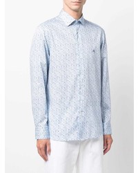 Chemise à manches longues imprimée bleu clair Etro