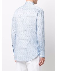 Chemise à manches longues imprimée bleu clair Etro