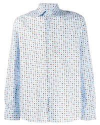 Chemise à manches longues imprimée bleu clair Etro