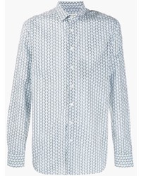 Chemise à manches longues imprimée bleu clair Etro