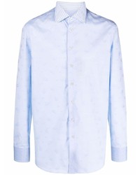 Chemise à manches longues imprimée bleu clair Etro