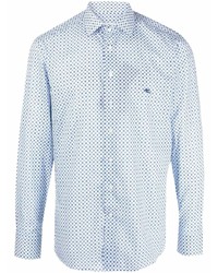 Chemise à manches longues imprimée bleu clair Etro