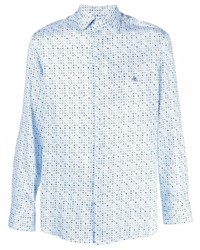 Chemise à manches longues imprimée bleu clair Etro