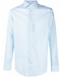 Chemise à manches longues imprimée bleu clair Etro