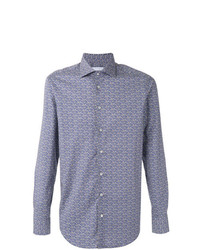 Chemise à manches longues imprimée bleu clair Etro