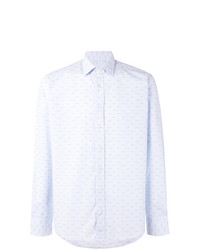 Chemise à manches longues imprimée bleu clair Etro