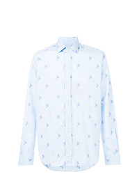 Chemise à manches longues imprimée bleu clair Etro