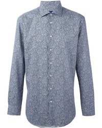 Chemise à manches longues imprimée bleu clair Etro