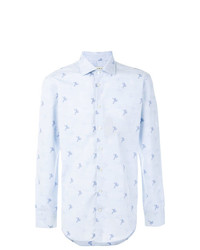 Chemise à manches longues imprimée bleu clair Etro