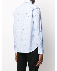 Chemise à manches longues imprimée bleu clair Kenzo