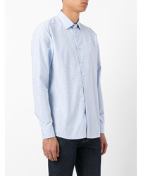 Chemise à manches longues imprimée bleu clair Etro