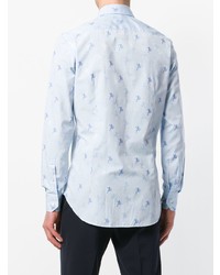 Chemise à manches longues imprimée bleu clair Etro