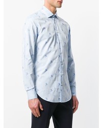 Chemise à manches longues imprimée bleu clair Etro