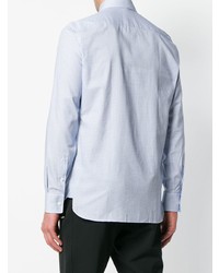 Chemise à manches longues imprimée bleu clair Z Zegna