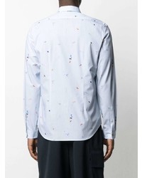 Chemise à manches longues imprimée bleu clair PS Paul Smith