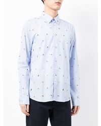 Chemise à manches longues imprimée bleu clair PS Paul Smith