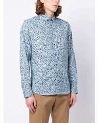 Chemise à manches longues imprimée bleu clair PS Paul Smith