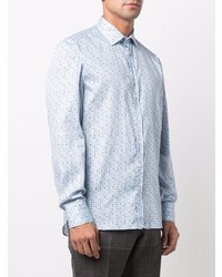 Chemise à manches longues imprimée bleu clair Etro