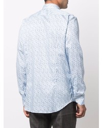 Chemise à manches longues imprimée bleu clair Etro