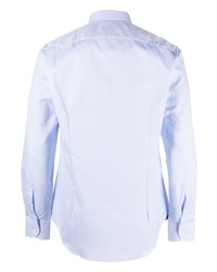 Chemise à manches longues imprimée bleu clair Corneliani