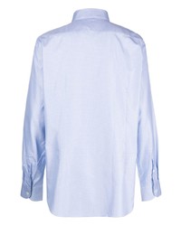 Chemise à manches longues imprimée bleu clair Corneliani