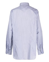 Chemise à manches longues imprimée bleu clair Corneliani